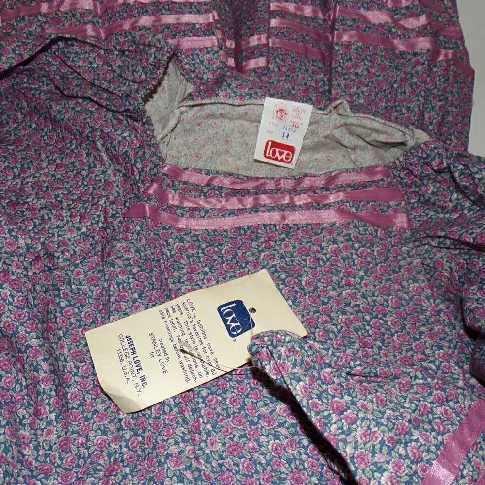 NWT Vintage Joseph LOVE Brand Iconic Chintz‎ Ribbon Dress 14 Chest 32 L 34